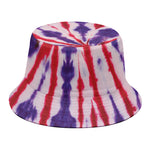 Purple And Red Spider Tie Dye Print Bucket Hat