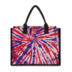 Purple And Red Spider Tie Dye Print Canvas Tote Bag