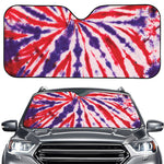 Purple And Red Spider Tie Dye Print Car Windshield Sun Shade