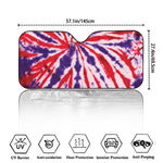 Purple And Red Spider Tie Dye Print Car Windshield Sun Shade