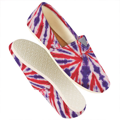 Purple And Red Spider Tie Dye Print Casual Shoes