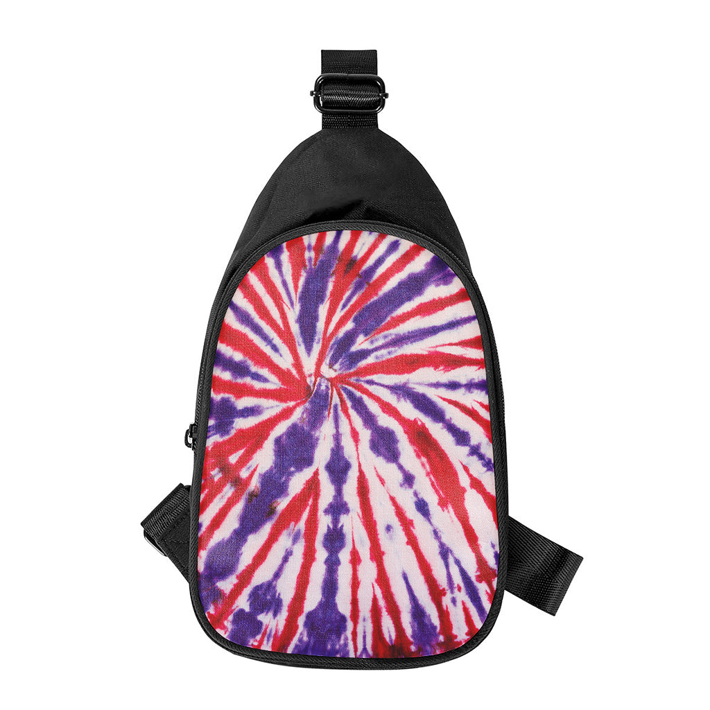 Purple And Red Spider Tie Dye Print Chest Bag