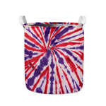 Purple And Red Spider Tie Dye Print Collapsible Laundry Basket