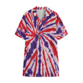 Purple And Red Spider Tie Dye Print Cotton Hawaiian Shirt