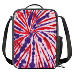 Purple And Red Spider Tie Dye Print Crossbody Lunch Bag