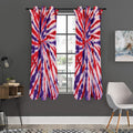 Purple And Red Spider Tie Dye Print Grommet Curtain Panels