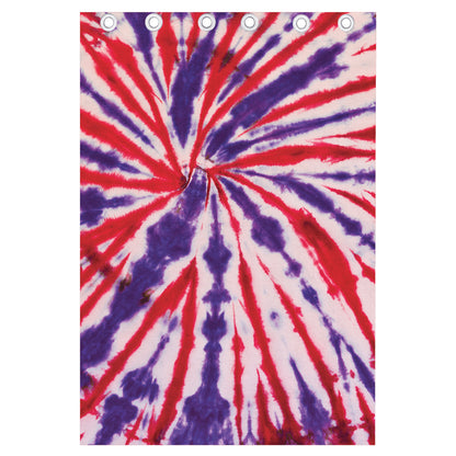Purple And Red Spider Tie Dye Print Curtain