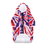 Purple And Red Spider Tie Dye Print Dog Zip Up Hoodie