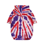 Purple And Red Spider Tie Dye Print Dog Zip Up Hoodie