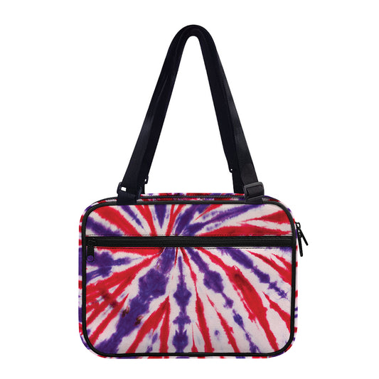 Purple And Red Spider Tie Dye Print Double Strap Bible Bag