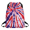 Purple And Red Spider Tie Dye Print Drawstring Backpack