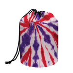 Purple And Red Spider Tie Dye Print Drawstring Makeup Bag