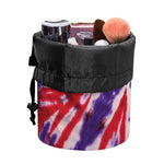 Purple And Red Spider Tie Dye Print Drawstring Makeup Bag
