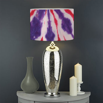 Purple And Red Spider Tie Dye Print Drum Lamp Shade