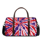 Purple And Red Spider Tie Dye Print Duffle Bag