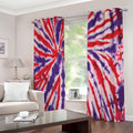 Purple And Red Spider Tie Dye Print Extra Wide Grommet Curtains