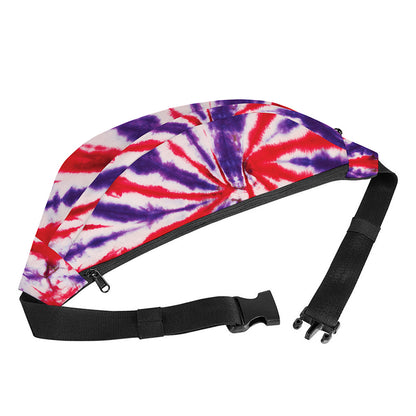 Purple And Red Spider Tie Dye Print Fanny Pack