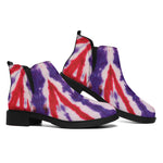 Purple And Red Spider Tie Dye Print Flat Ankle Boots