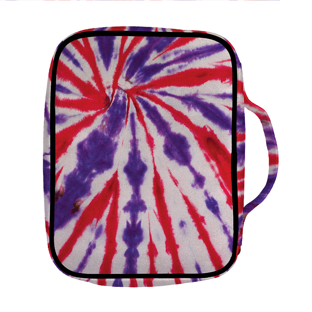 Purple And Red Spider Tie Dye Print Front Pocket Bible Bag
