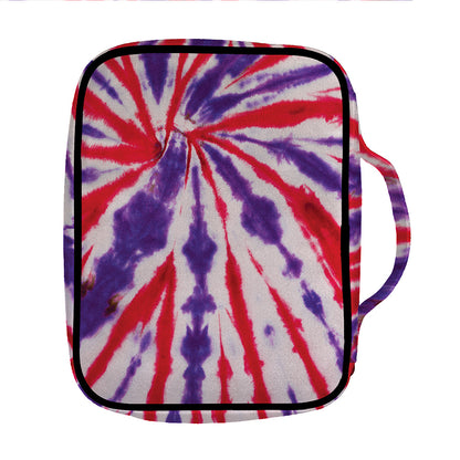 Purple And Red Spider Tie Dye Print Front Pocket Bible Bag