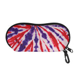 Purple And Red Spider Tie Dye Print Glasses Case