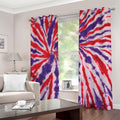 Purple And Red Spider Tie Dye Print Grommet Curtains
