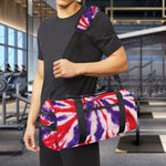 Purple And Red Spider Tie Dye Print Gym Bag