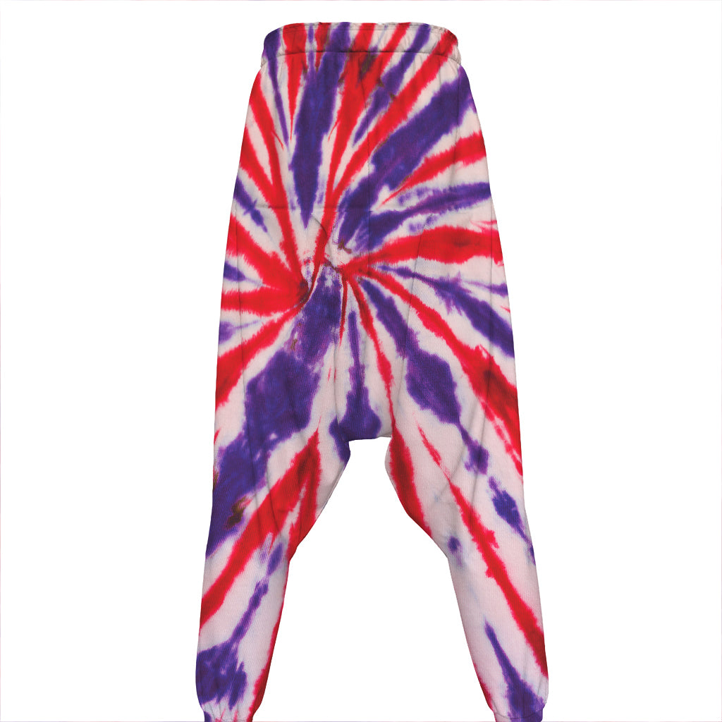 Purple And Red Spider Tie Dye Print Hammer Pants