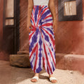 Purple And Red Spider Tie Dye Print Harem Pants