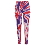 Purple And Red Spider Tie Dye Print High-Waisted Pocket Leggings