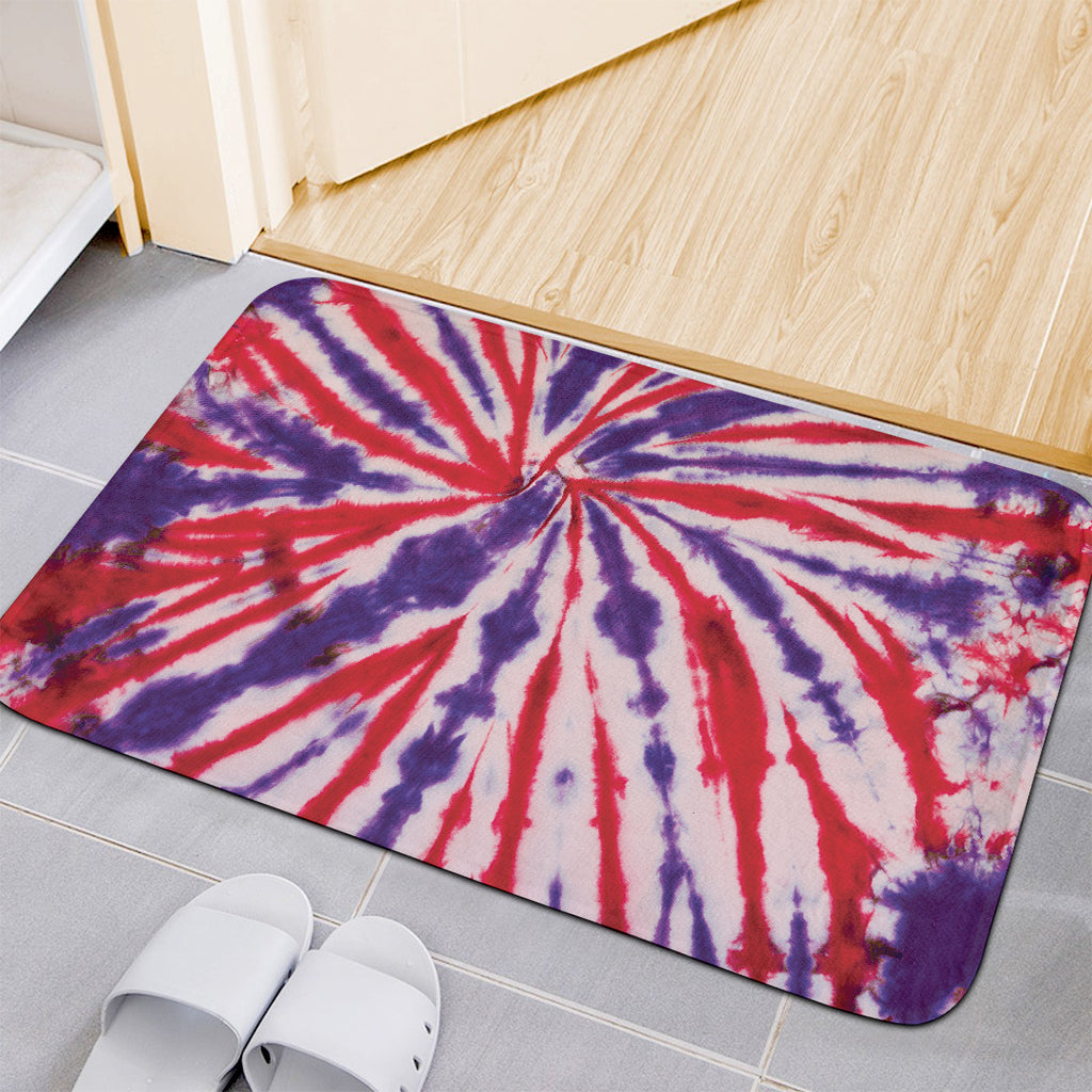 Purple And Red Spider Tie Dye Print Indoor Door Mat