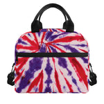 Purple And Red Spider Tie Dye Print Insulated Lunch Bag