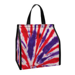 Purple And Red Spider Tie Dye Print Insulated Lunch Tote