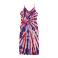 Purple And Red Spider Tie Dye Print Jersey Midi Cami Dress