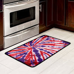 Purple And Red Spider Tie Dye Print Kitchen Mat