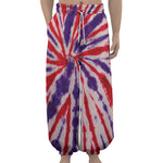 Purple And Red Spider Tie Dye Print Lantern Pants