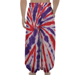 Purple And Red Spider Tie Dye Print Lantern Pants