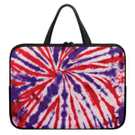 Purple And Red Spider Tie Dye Print Laptop Sleeve With Handle
