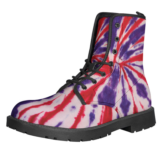 Purple And Red Spider Tie Dye Print Backpack