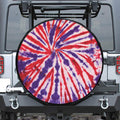 Purple And Red Spider Tie Dye Print Leather Spare Tire Cover