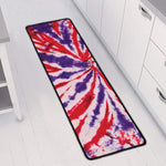 Purple And Red Spider Tie Dye Print Long Kitchen Mat