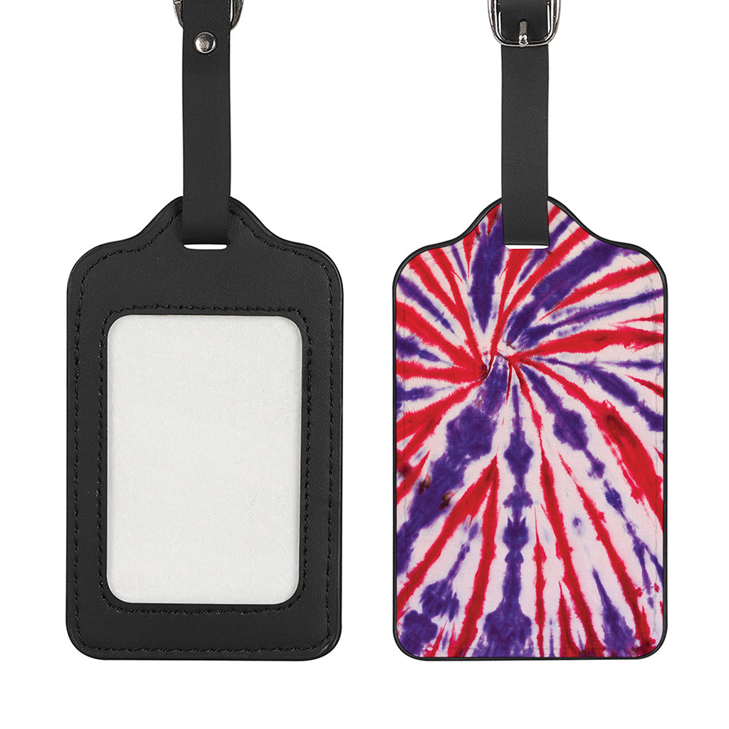 Purple And Red Spider Tie Dye Print Luggage Tag