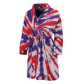 Purple And Red Spider Tie Dye Print Men's Bathrobe