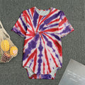 Purple And Red Spider Tie Dye Print Men's Bodysuit