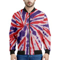 Purple And Red Spider Tie Dye Print Men's Bomber Jacket
