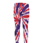 Purple And Red Spider Tie Dye Print Men's leggings