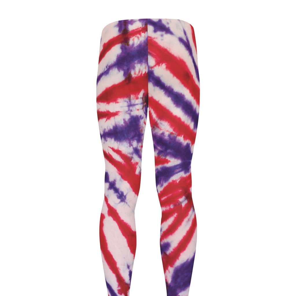 Purple And Red Spider Tie Dye Print Men's leggings