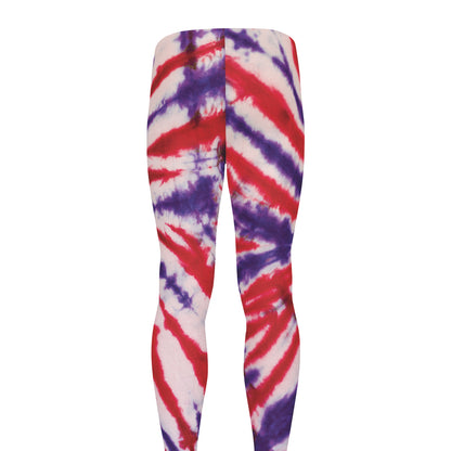Purple And Red Spider Tie Dye Print Men's leggings