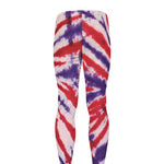 Purple And Red Spider Tie Dye Print Men's leggings