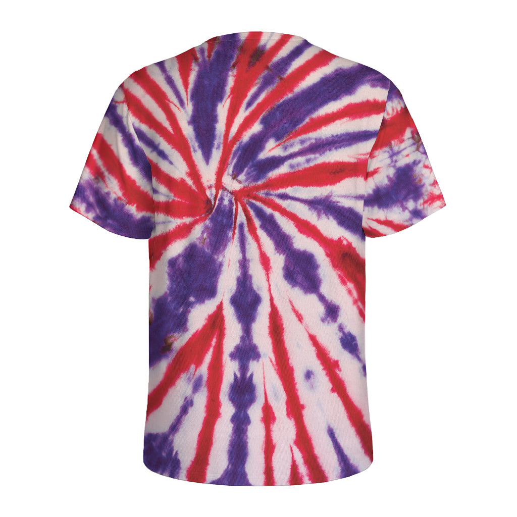 Purple And Red Spider Tie Dye Print Men's Sports T-Shirt